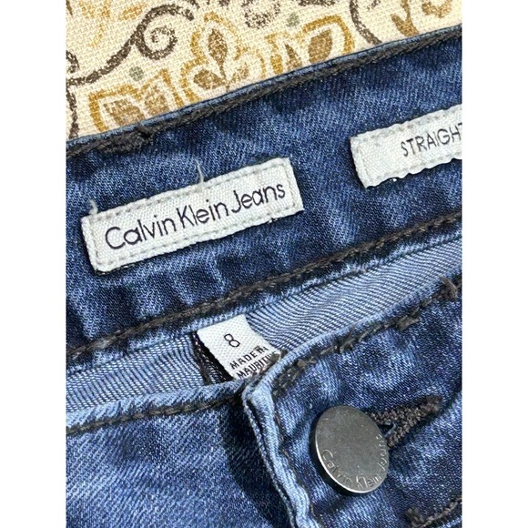 Calvin Klein Straight Leg Womens Jeans Designer Blue Sz. 8 Ladies Casual Pants - Picture 4 of 10